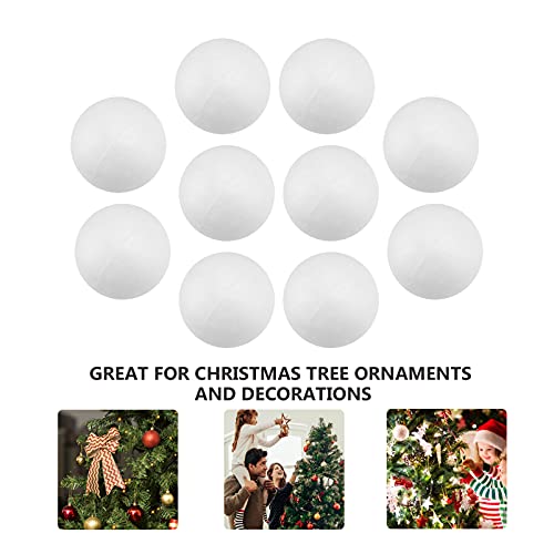 10pcs Christmas Ball Ornaments Ball Crafts Shapes Craft Balls (7cm), white, 7 CM - Image 3