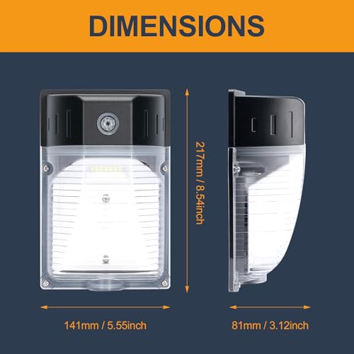 30W LED Wall Pack Light with Dusk to Dawn Photocell 8Pack, 5000K Daylight, Commercial Security Lighting Outdoor LED Wall Lights for Porch Garage Garden, IP65 Waterproof, 100-277VAC, ETL Listed by Goldinfu - Used condition - Image 6