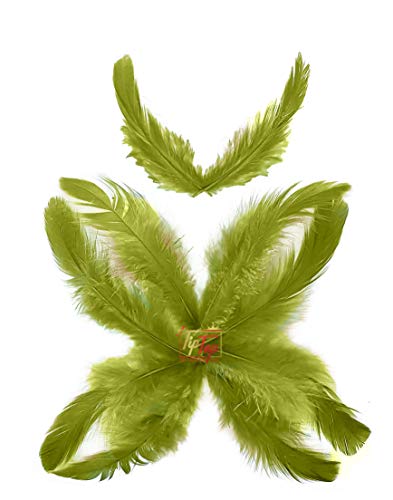 Image of TIPTOP DECORATION Natural Dyed Feathers 10 cm (80 pieces) (Mehndi Green)