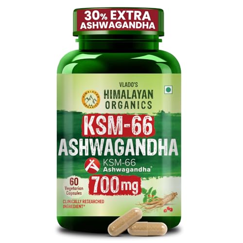 Vlado's Himalayan Organics Ashwagandha KSM-66 - 700 MG | 5% Witha...