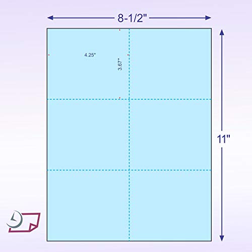 image for Next Day Labels Laser Printer Blank Perforated Cards 6 up per Page, fo