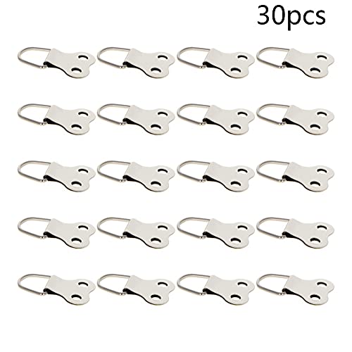 Image of 29mm x 24mm Double Holes D Ring Picture Hangers Hardware, for Home Decoration Hanging Clock Paintings Artwork Creative Picture Frame Photo Hanging Solutions Silver Tone 30pcs
