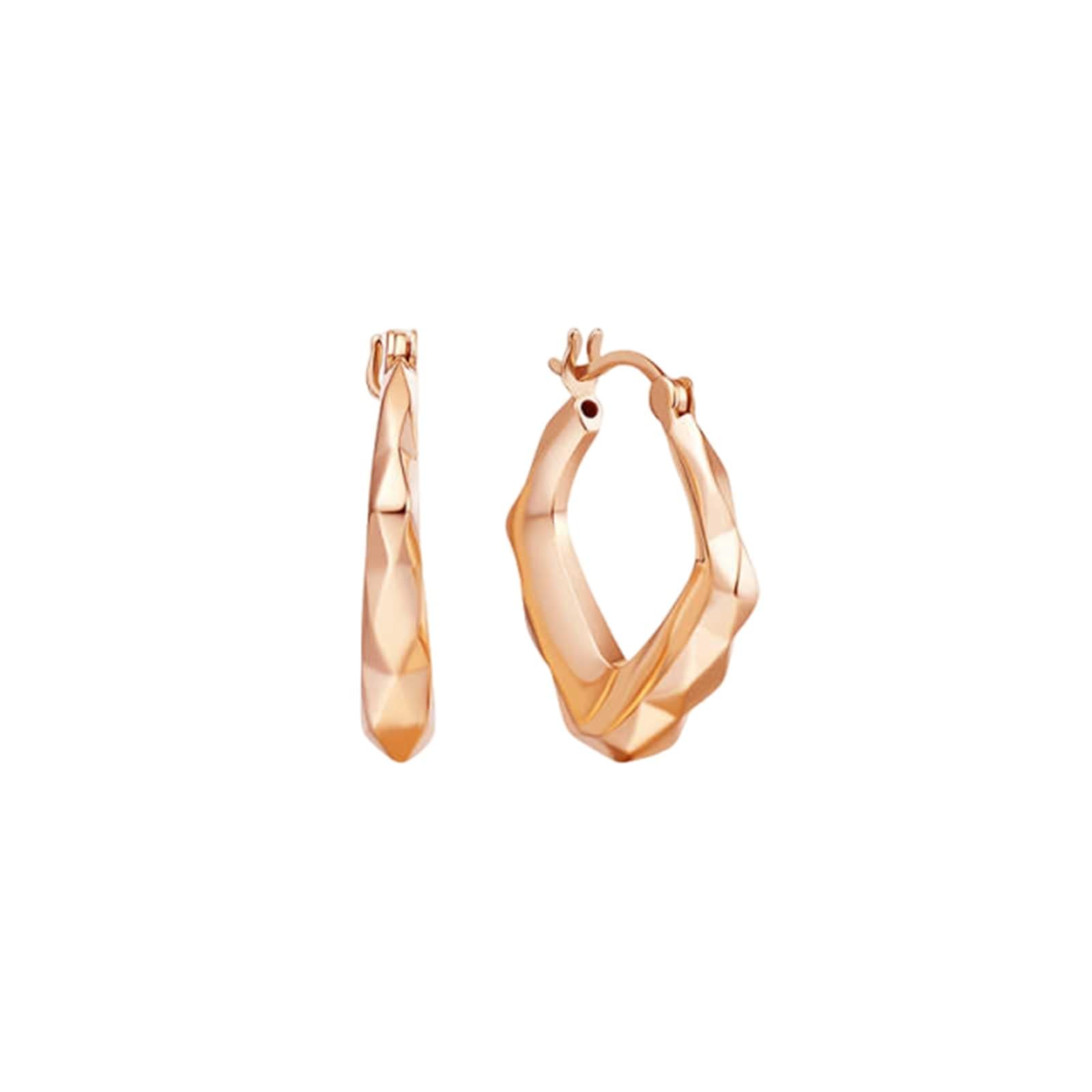 Creole Hoop 9K/14K/18K czerwone złoto, klasyczne kolczyki, prawdziwe kolczyki 18/14/9-karatowe złoto