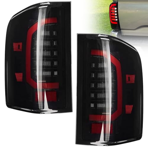 WonVon LED Tail Lights Compatible with 2007-2013 Chevy Silverado 1500 2007-2014 Silverado 2500 HD/3500 HD, LED Tube Rear Light Lamp Dark Smoke Replace A Pair