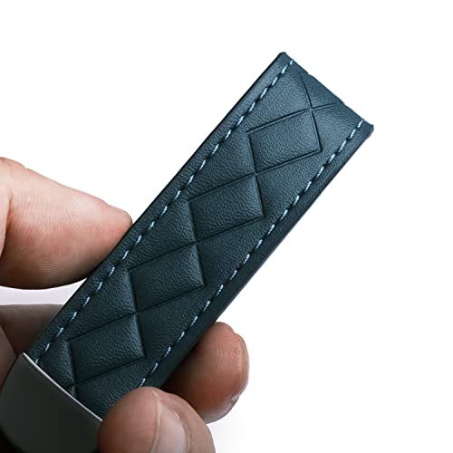 Bojkxup Genuine Leather Car Key Fob, Universal Key Fob Key Chain Leather Key Fob, Men And Women, 360 Degree Rotatable, With Anti-Loss D-Ring, 2 Key Rings (Blue) #TOP1