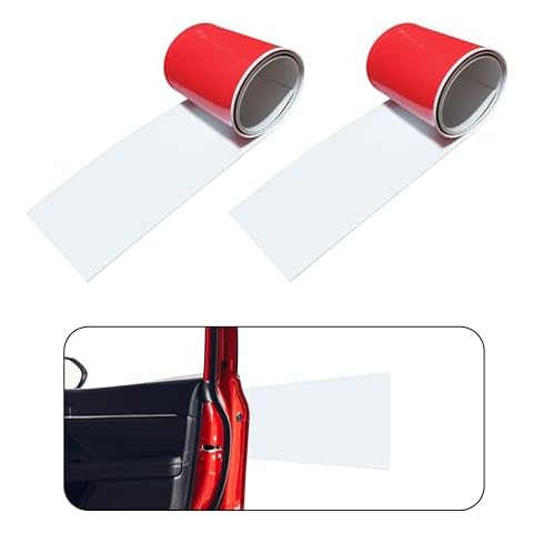 Rubber Bond Garage Wall Protectors - 6x48 Inches 2 Pack Strong Self-Adhesive Rubber Bumper Protectors for Garage Walls - Anti-Scratch and Waterproof Garage Wall Protector for Car Doors (White) Cover