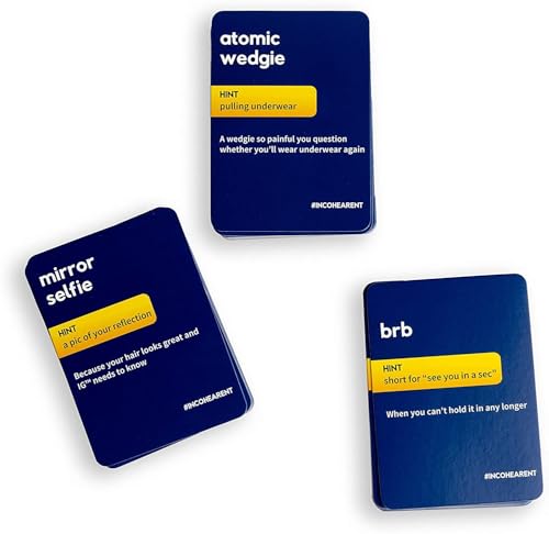 Image of Awestuffs Incohearent Family Edition Card Game - The Family Game Where You Compete to Guess, Party Game (Ages: 12 Years & Up; Players: 2+)