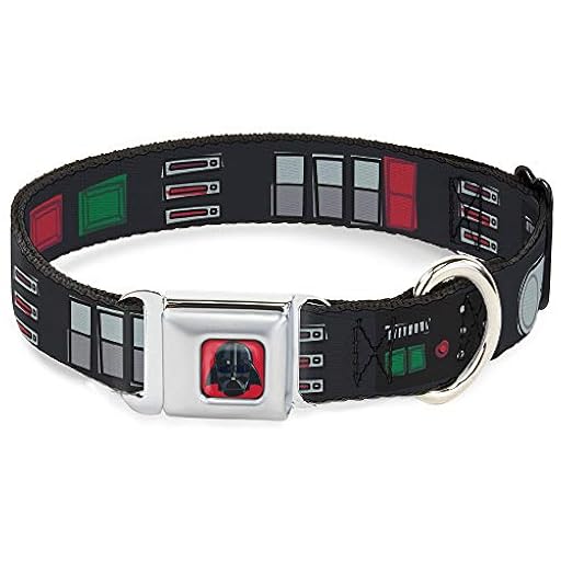 Buckle-Down Collar de Perro con Hebilla de cinturón de Seguridad Star Wars Darth Vader Utility Belt Bounding3 Negro, Gris y Rojo, de 18 a 32 Pulgadas de Ancho, Multicolor (DC-SB-SWBBV-WSW141-1.5-L) | Ya disponible en tu tienda friki favorita! En mundofriki.es!