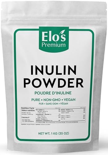 Organic Inulin Powder (227g) by Elo's Premium| 100% Food Grade Inulin Powder | Packaged in Canada| Used As A Source Of Fibre | Pure &Non-GMO | Dissolve In Water Or Use In Baking