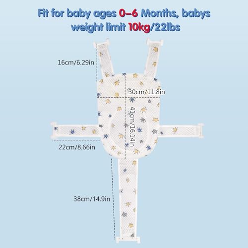 Image of Colorlife Baby Bath Seat Support Net Infant Bathing Seat Support Mat, Adjustable Comfortable Non-Slip Five-Pointed Baby Shower Net Bathtub Sit Up Mesh for Newborn 0-12 Months-Crown(No Bathtub)