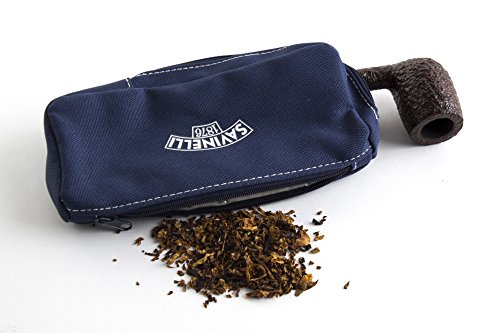 Sac à pipe et tabac Savinelli en tissu bleu de qualité - 3