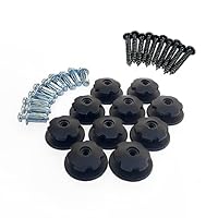 Planenknopf, Zurrhaken für Spanner, elastisch, mit Dübeln für dünne Wände (10 Stück)