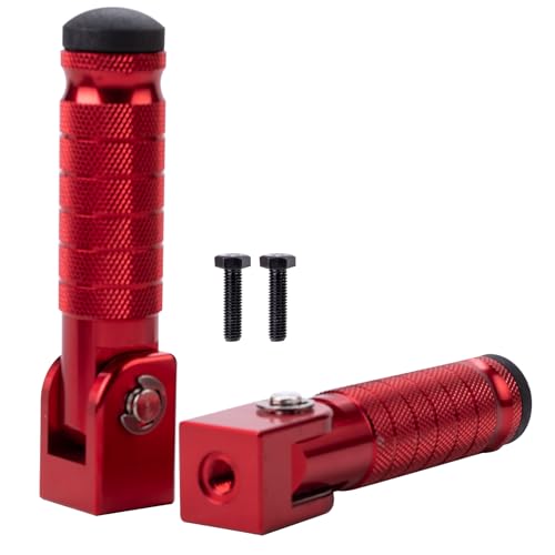 Image of Motorcycle Foot Pegs, Foldable Footpegs Pedals 90 CNC Passenger Footrests Minibike M8 Install Bolts Fit for Dirt Bike Foot Pegs Yamah a, H0NDA, Su zuki, Aprili a Universal Folding Foot Pegs red