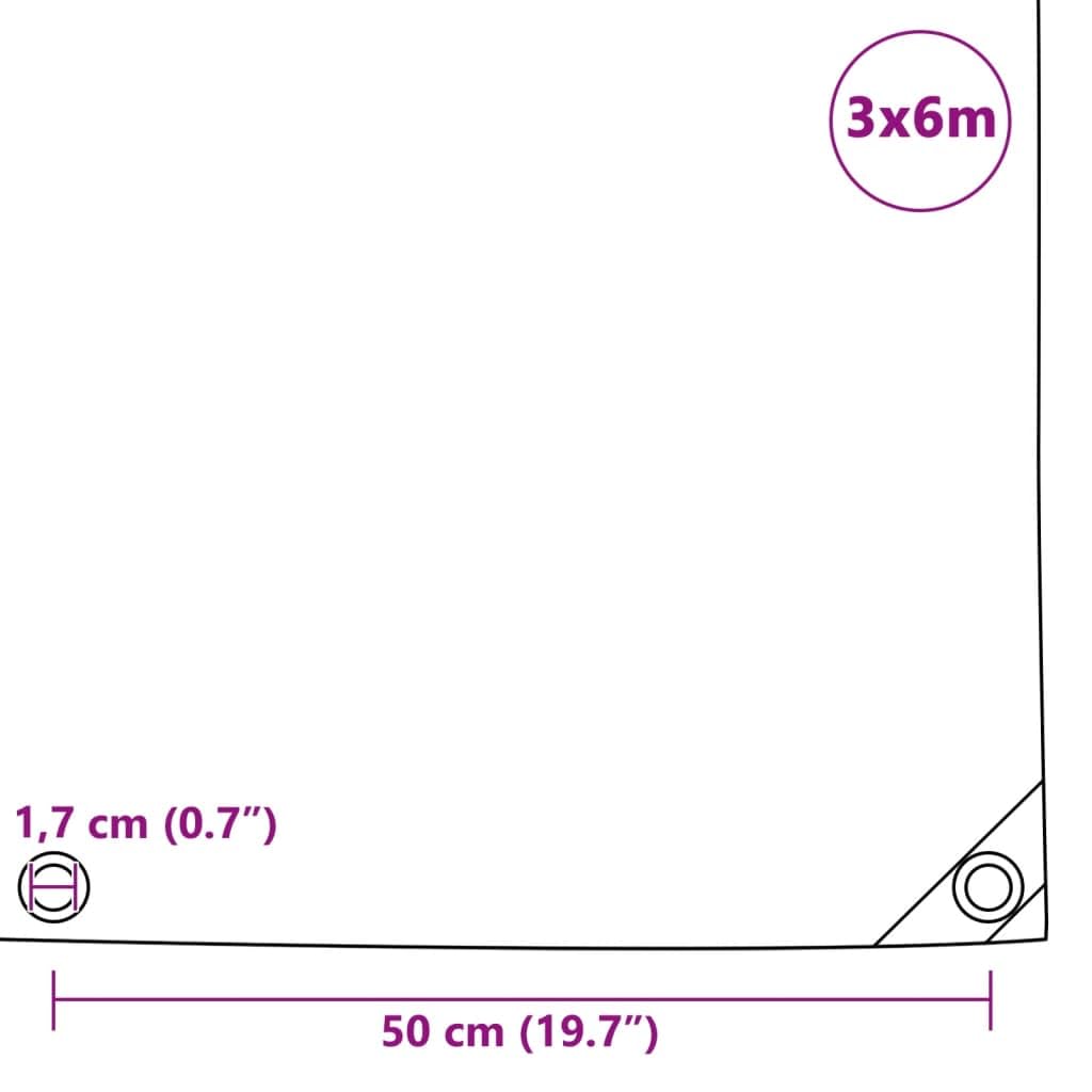 Telone 650 g/m², bianco, 3 x 6 m, con occhielli, resistente agli strappi, resistente alle intemperie, ai raggi UV, per giardino, costruzione, campeggio, auto, moto, barca, bicicletta
