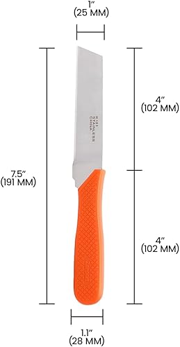 Vista 5 de Zenport K123 - Cuchillo de patata para procesamiento de alimentos, hoja de acero inoxidable de 3.75 pulgadas, naranja, paquete de 5