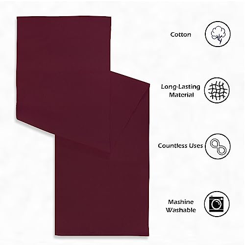 Image of HOME COLORS.IN Ribbed Runner for Teapoy, Table, Table, Center Table, Dinning Table - 14 x 52 Inch - Maroon