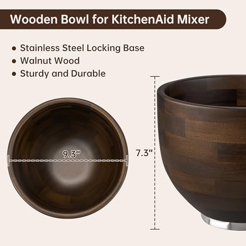 Tazón de Mezcla de Nogal Americano 5 Qt para Kitchen Aid miniatura 6