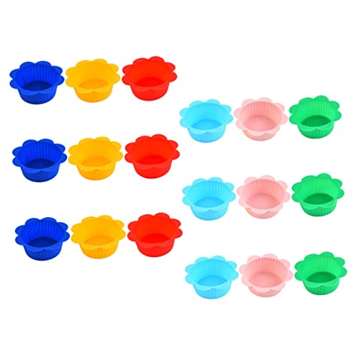 ABOOFAN 18 piezas Moldes Silicona Muffins Reutilizables Resistentes Antiadherentes para Repostería Pastelería DIY Cupcakes y Magdalenas Casa