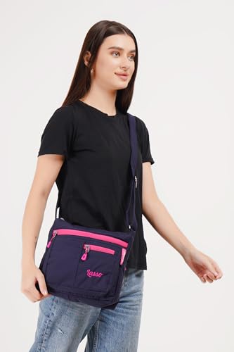 Image of Lasso Sling Bag For Women with Adjustable Strap Stylish Ladies Crossbody Polyester Sling Bag for Office, Causal, Travel & College | 5L Capacity & 5 Multiple Pockets (4 Zip & 1 Open Pocket)