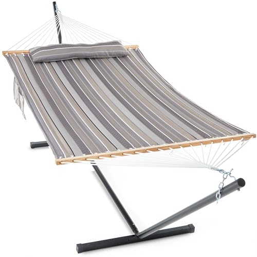 Image of GAFETE 2 Person Hammock with Stand for Outside, Heavy Duty Steel Stand