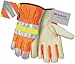 Leather Palm Gloves, S, Hi-Vis Orange, PR