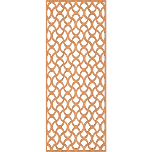 Image of Resort Decorative Pierced Fretwork Wood Wall Panels, 9 3 /8 inchW x 24 3 /8 inchH x 1 /4 inchT, Cherry