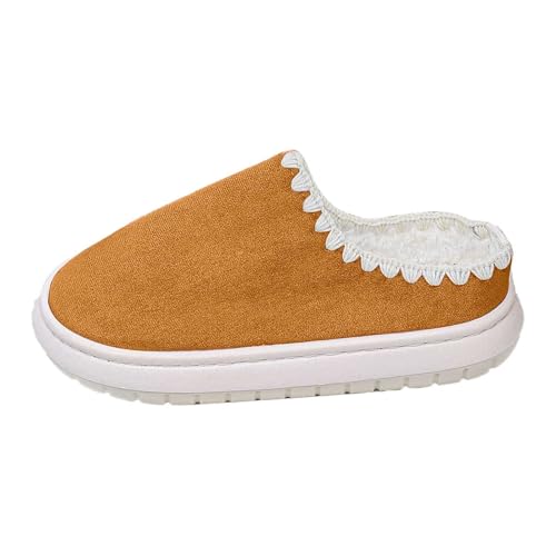 Cozy Fleece Lined Slip On Slippers For Women Winter Warm Indoor Outdoor Soft Comfortable Shoes