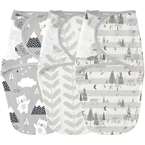 Yoofoss Baby Swaddles for Newborns 100% Organic Cotton, Adjustable Swaddle Sleep Sack 0-3 Months Newborn Swaddle Sack, Breathable Soft(Small)