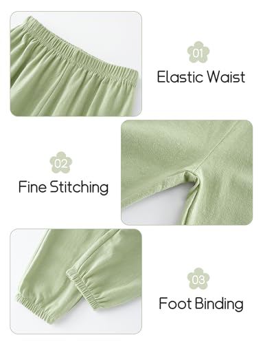 SEAUR Kids Boys Girls Cotton Pants Tapered Leg Casual Trousers Elastic Waist Cargo Joggers Sweatpants4