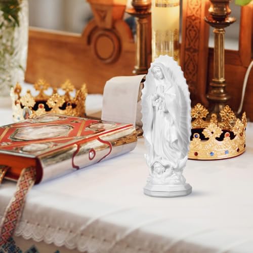 Estatua Virgen de Guadalupe DECHOUS 7.5 in Resina Blanca miniatura 2
