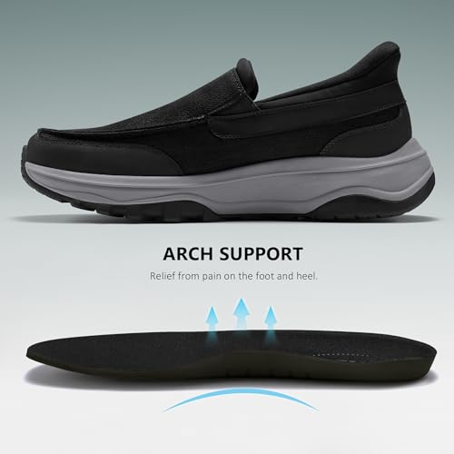 Image of Coostar Slip On Shoes for Men Orthopedic Walking Loafers with Arch Support Canvas Shoe Casual