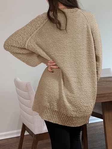 Image of Saodimallsu Womens Oversized Sweater Fuzzy Long Sleeve Casual Tunic Sweater