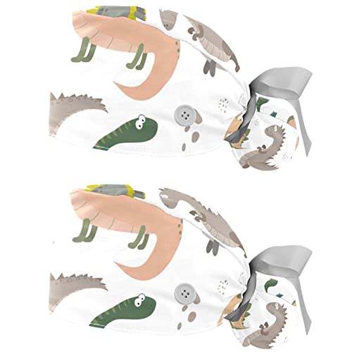 Casquettes de travail JDEZ dinosaure mignon avec bandeau de confort
