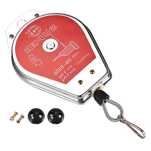 QUARKZMAN 145 x 100 x 38mm Resorte Equilibrador x 1uds Retráctil Colgante Herramienta con Montaje Accesorio para Montaje Líneas y Piezas Soldadura, [Rojo, Negro]