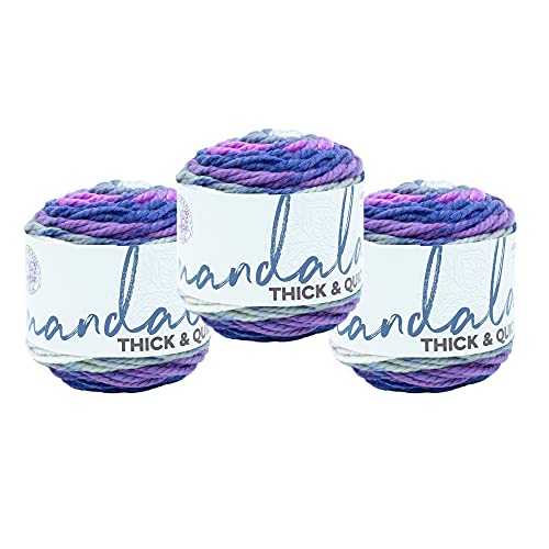 Image of Lion Brand Yarn, Mandala Thick & Quick Yarn, Tentacle, Multicolor, 3 Pack | Variegated Super Bulky Acrylic Knit & Crochet Fiber, Baby Projects, Chunky Blankets, Colorful Hats, Scarves