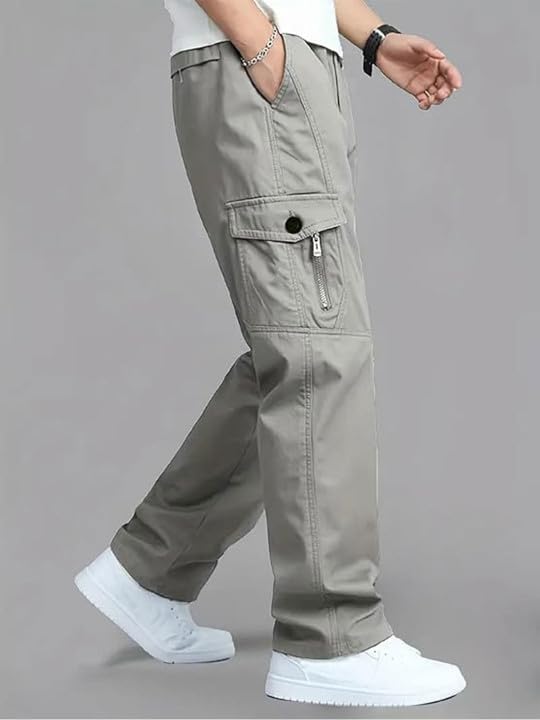 Image of FABRIPPLE Men's Olive Green Cargo Pants | Relaxed Fit Utility Trousers | Multi Pocket Casual Wear | Stylish Streetwear Bottomwear for Men