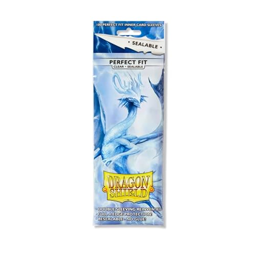 Image of Dragon Shield Sealable Inner Card Sleeves Standard Size (100 CT) - PVC-Free Polypropylene Double-Sleeve Protection Compatible with Pokemon, Flesh & Blood, One Piece & Magic the Gathering - Clear