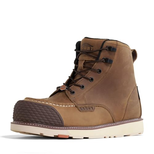 Brunt 112-22031-10 Marin Toe (Comp Toe) - Men’S Size 10, Brown - 6 Inch Waterproof Reinforced Wedge Work Boot - Eh Rated - Slip + Oil Resistant - Adjustable Width System cover