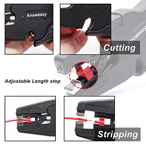 Image of Wire Stripper, knoweasy Wire Stripper Tool with Cutter and 2 in 1 Wire Stripping Tool Works for Electronic,Electric,Automotive from 32 to 7 AWG