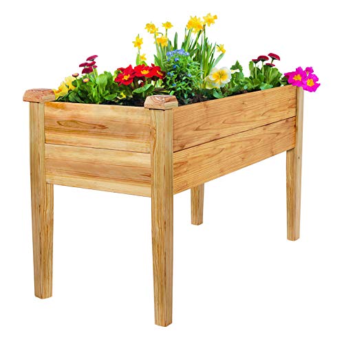 Elevated Wood Raised Garden Bed Kit Planter Box Stand For Backyard, Patio, Naturally Rot-Resistant, 4X2X2.5Ft #TOP28