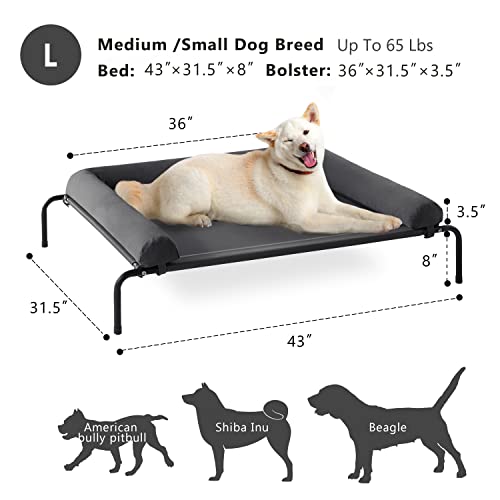 WESTERN HOME Cooling Elevated Dog Bed for Large Dogs, Portable Indoor & Outdoor Raised Dog Bed with Breathable Mesh, Chew Proof Pet Hammock Cots with Removable and Waterproof Bolsters - Image 5