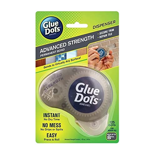 Glue Dots Advanced Strength Adhesive Dispenser with 125 (.375 Inch) Permanent Adhesive Dots (37130)