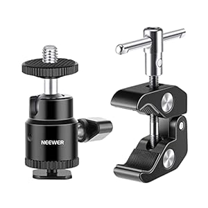 Neewer Upgraded Super Clamp with Mini Ball Head Mount with 1/4