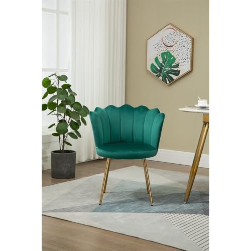 Image of Set of 2 Accent Chair for Living Room | Modern Armchair in Soft Velvet Fabric with Sturdy Legs | Premium Chair for Home Living Room Bedroom Restaurent | (Flower Design, Green)