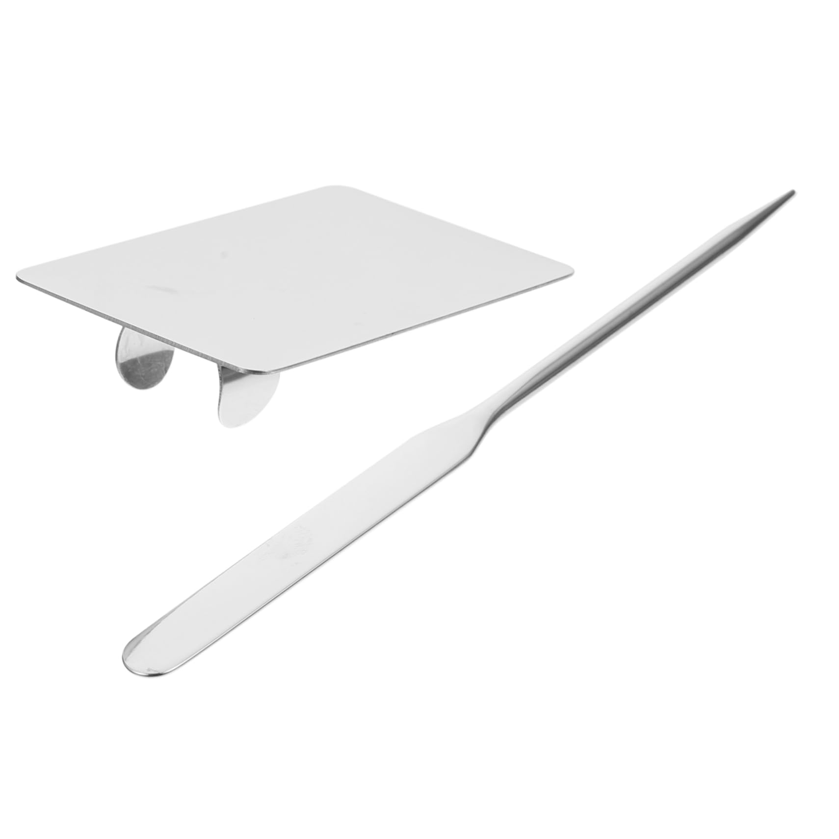 Beatifufu Professional Makeup Palette with Mixing Spatula Foundation Blending Tool Stainless Steel Plate for Easy Application