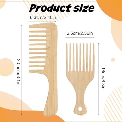 Set de 3 Peines de Madera para Cabello Rizado Afro miniatura 2