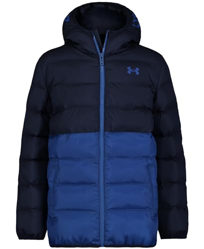 Image of Under Armour Boys' Pronto Hooded Puffer Jacket, Lightweight & Water Repellent