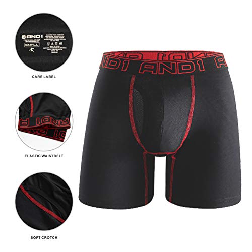 AND1 Sport Boxershorts 5er Pack Unterwäsche Herren Unterhosen Männer Retroshorts Boxer Brief Sportunterwäsche Retro Pants Mit regulärem oder langem Bein (5er,XL)