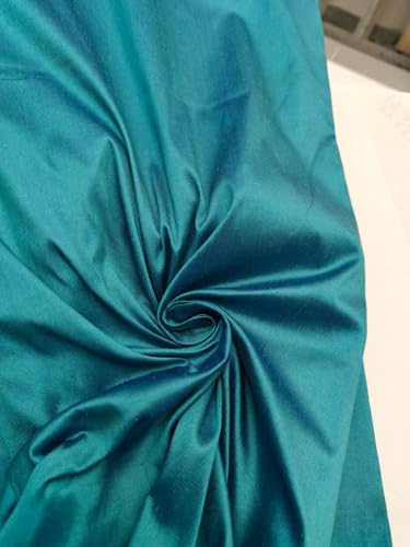 Soie bleu sarcelle Dupioni tissu au mètre de 137 cm de large pour couture DUP448