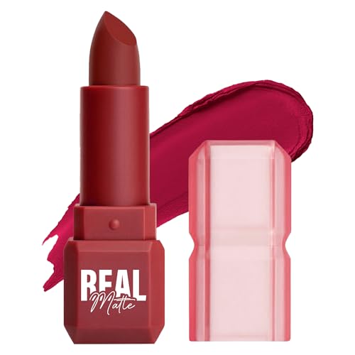 Image of Mila Beaute Real Matte Lipstick | Enriched With Rosehip Extract | Ultra Matte Finish & Long Lasting I Single Swipe, Lightweight & Comfortable - 21-ANTIQUE RED